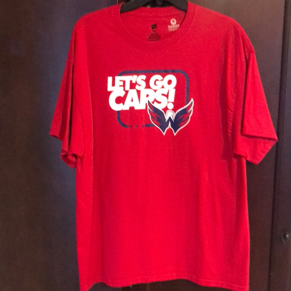 Hanes Red Graphic Tee - Let's Go Caps!